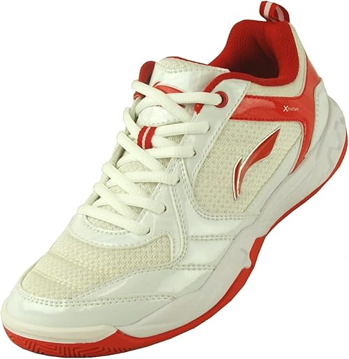 Amazon | [リーニン] バドミントンシューズ レディース 白赤